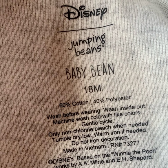 Disney Set Of 5 Winnie The Pooh Shirts & Onesies Bundle Baby Boy Size 18 Months - Picture 4 of 12